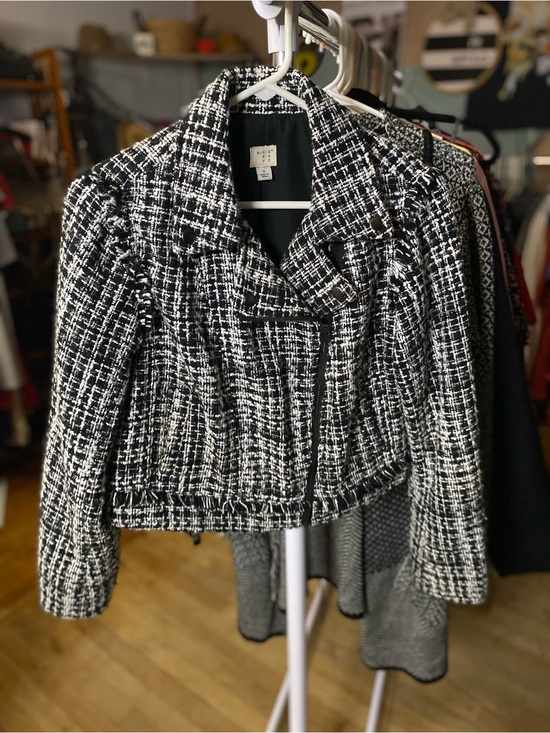 a new day Jackets & Blazers - a new day Black & White Tweed Cropped Blazer